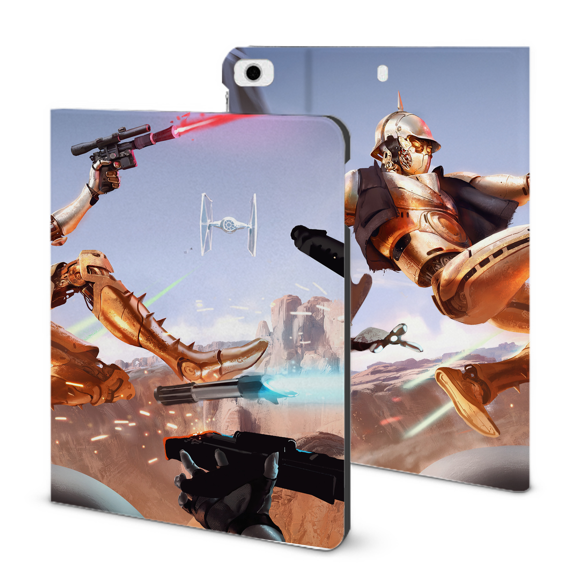 （画像用） スター・ウォーズ Star Wars IPad ケース ブック型 PUレザー TPU 耐衝撃 軽量 薄型 ペン収納なし 全面保護 IPad 各モデル対応